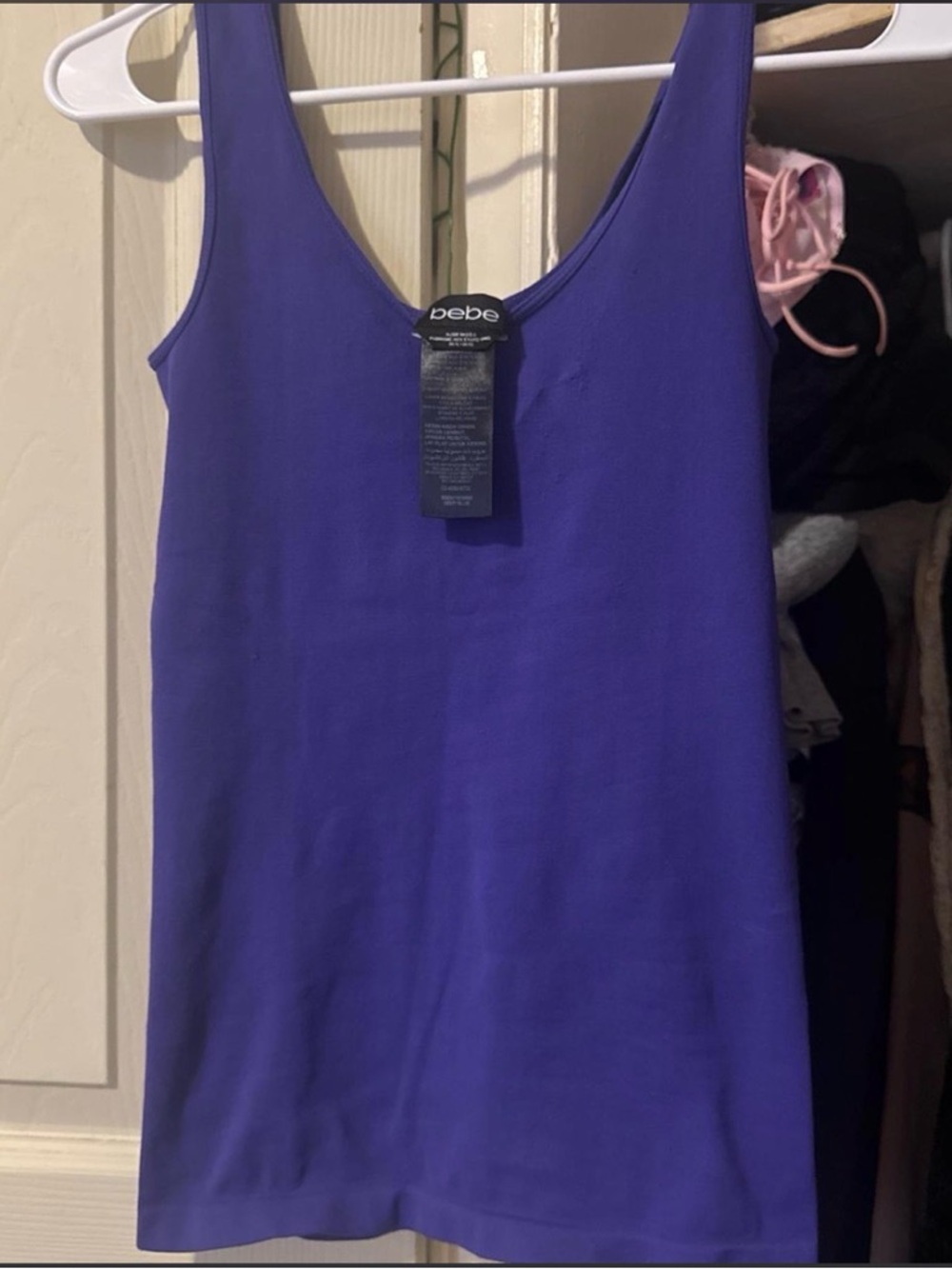 bebe Royal Purple Scoop Tank Top